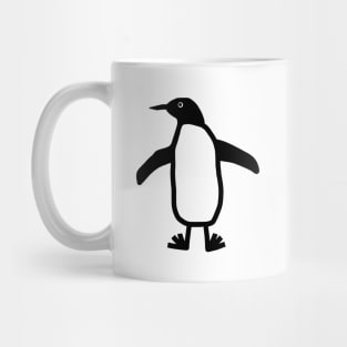 Cute Animals Black Line Doodle Penguin Mug